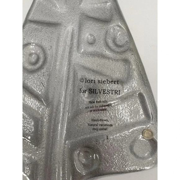 LORI SIEBERT FOR SILVESTRI HAND BLOWN GLASS CHRISTMAS TREE SHAPED PLATTER PLATE - Picture 5 of 7